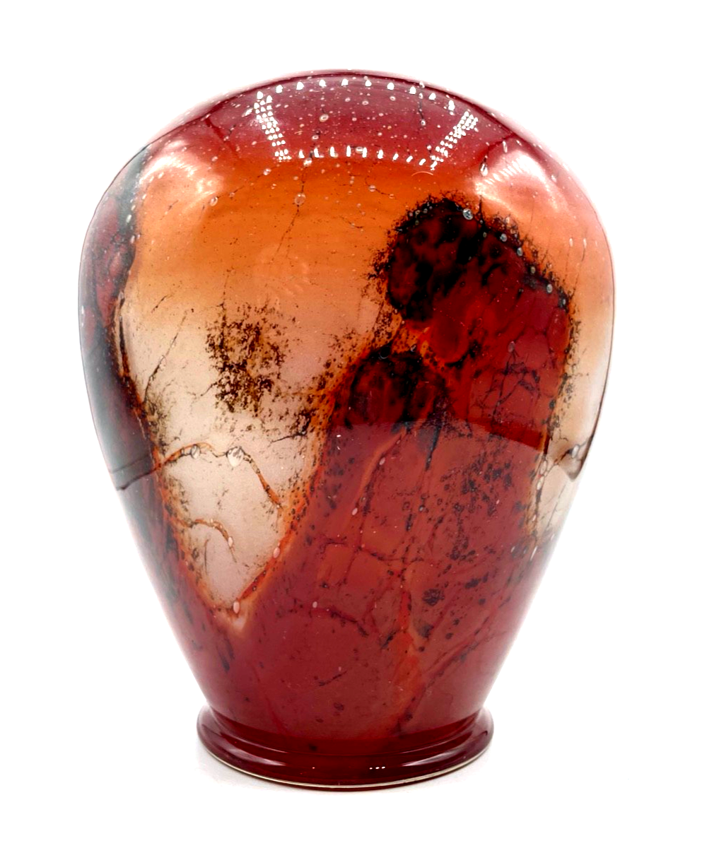 Antik WMF IKORA Glas Wiedmann  1A Zustand intensiv rot Vase3