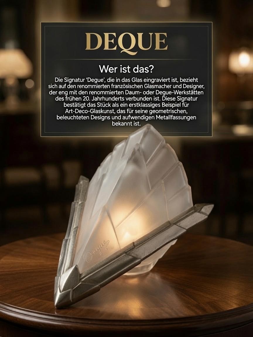 Original Degué - Art Déco - Wandleuchte Frankreich 1920/30 - signiert Glaslampe2