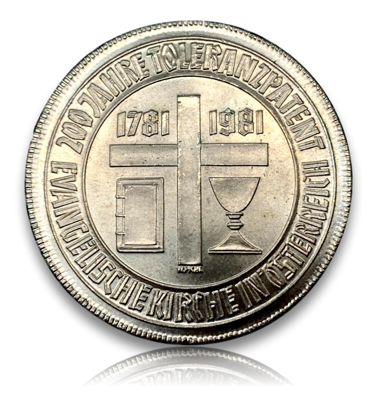 500 Schilling Österreich - Silber Münze - 200 Jahre Evangelische Kirche - Stgl0