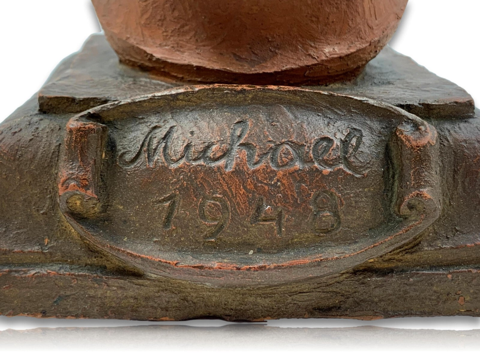 Wilhelm Frass 1886-1968 - Terrakotta Büste Skulptur - 'Michael 1948' - signiert12