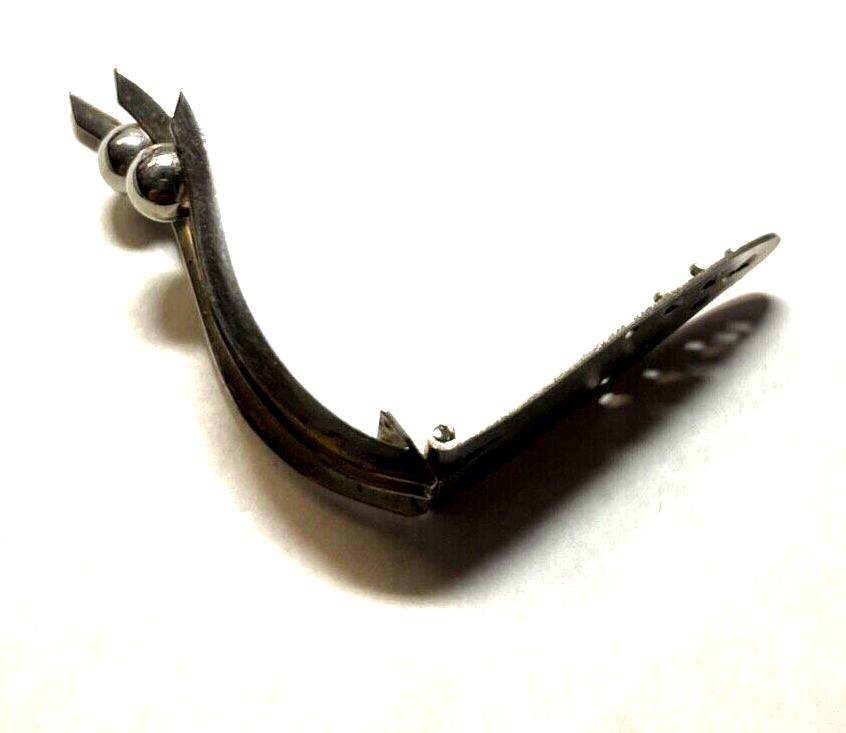 Antik Art Déco Clip 20er Jahre Kleiderclip Tuchclip Kugel Dekor Chrom Chrome8