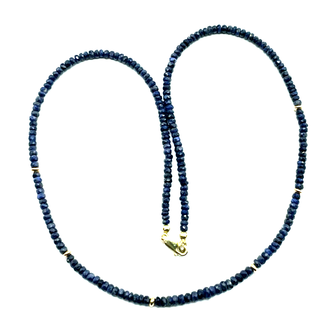 BCI 585 Gold 14 K Saphir facettiert Kette Halskette L 45 cm B 3,5 mm sehr gepfl.0