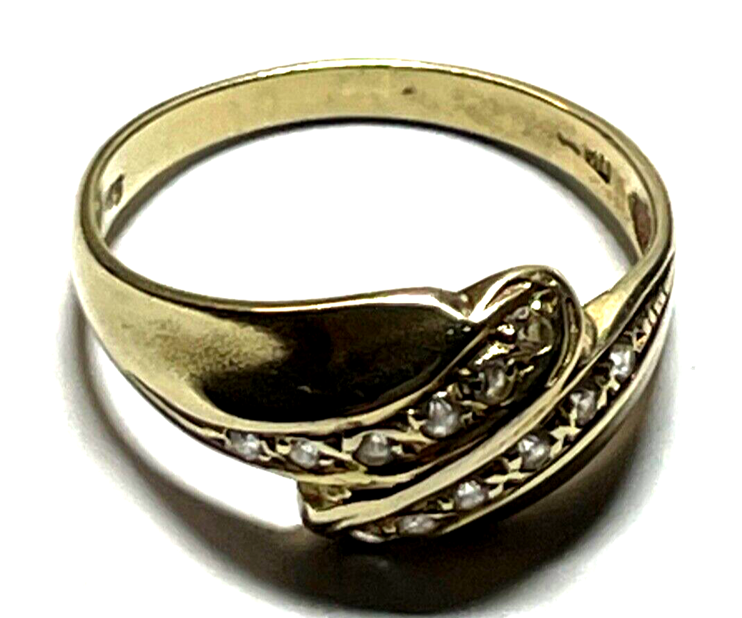 Solider 585 Gold 14 K Ring 17,5 mm RG 55 mit Weißtopas Juwelier 3,06 Gr. gepfl.3