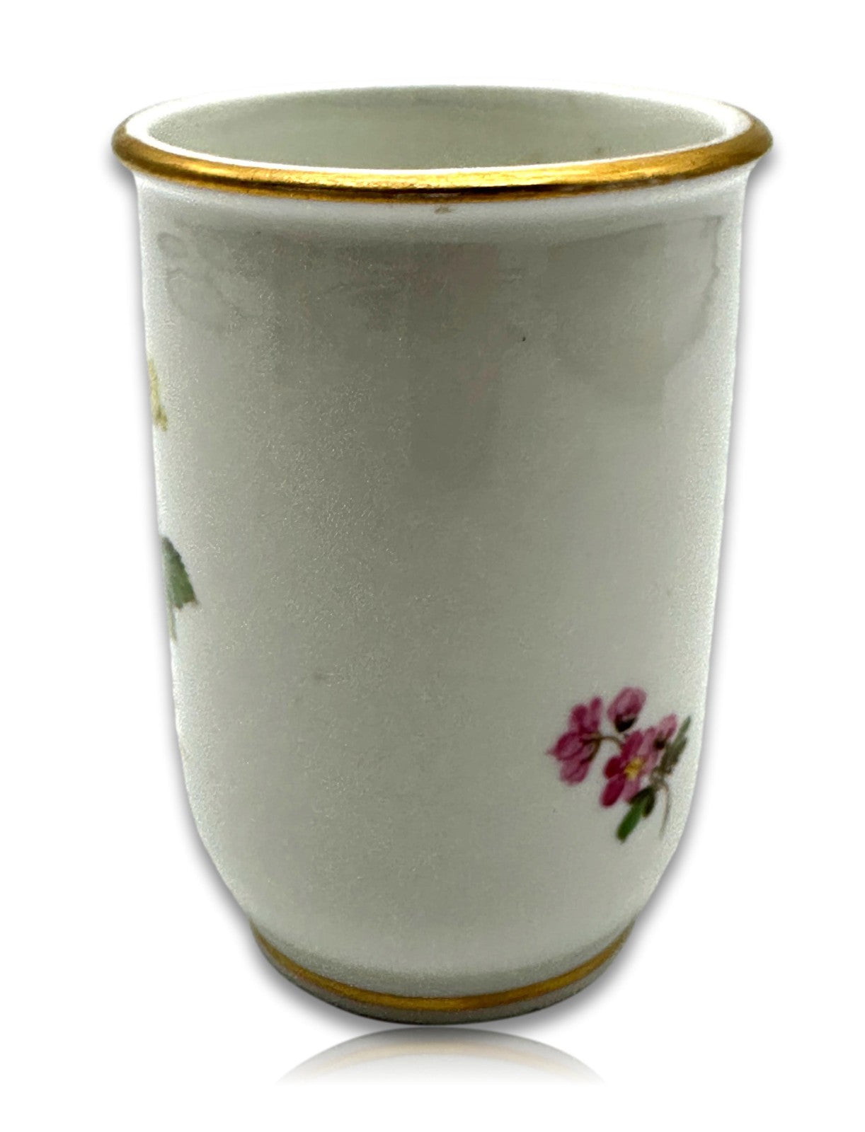 Meissen Vase um 1900 – handbemalt - Blumen & Schmetterling - Goldstaffage3