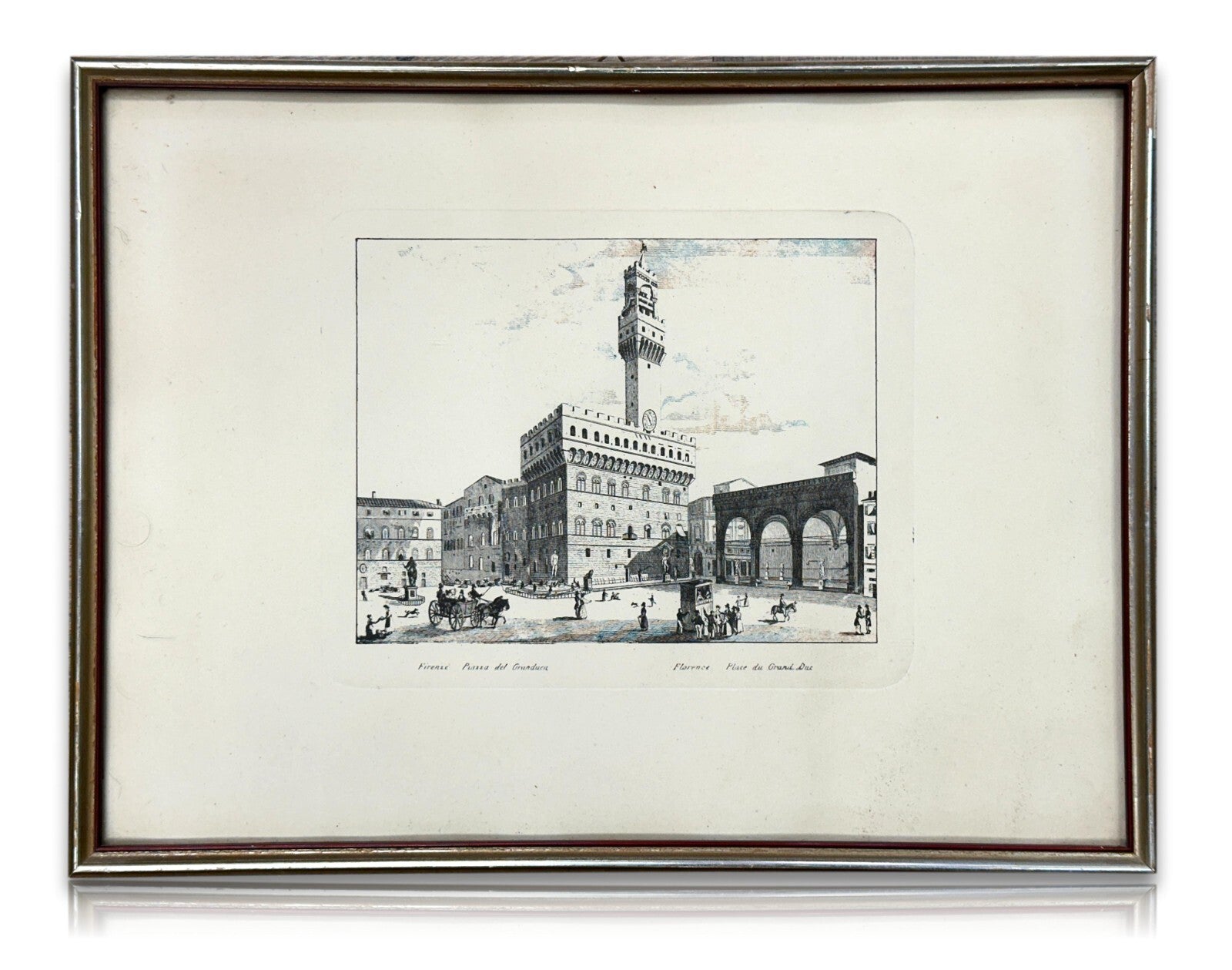 Florenz Piazza della Signoria - Palazzo Vecchio und Loggia dei Lanzi - Stich0