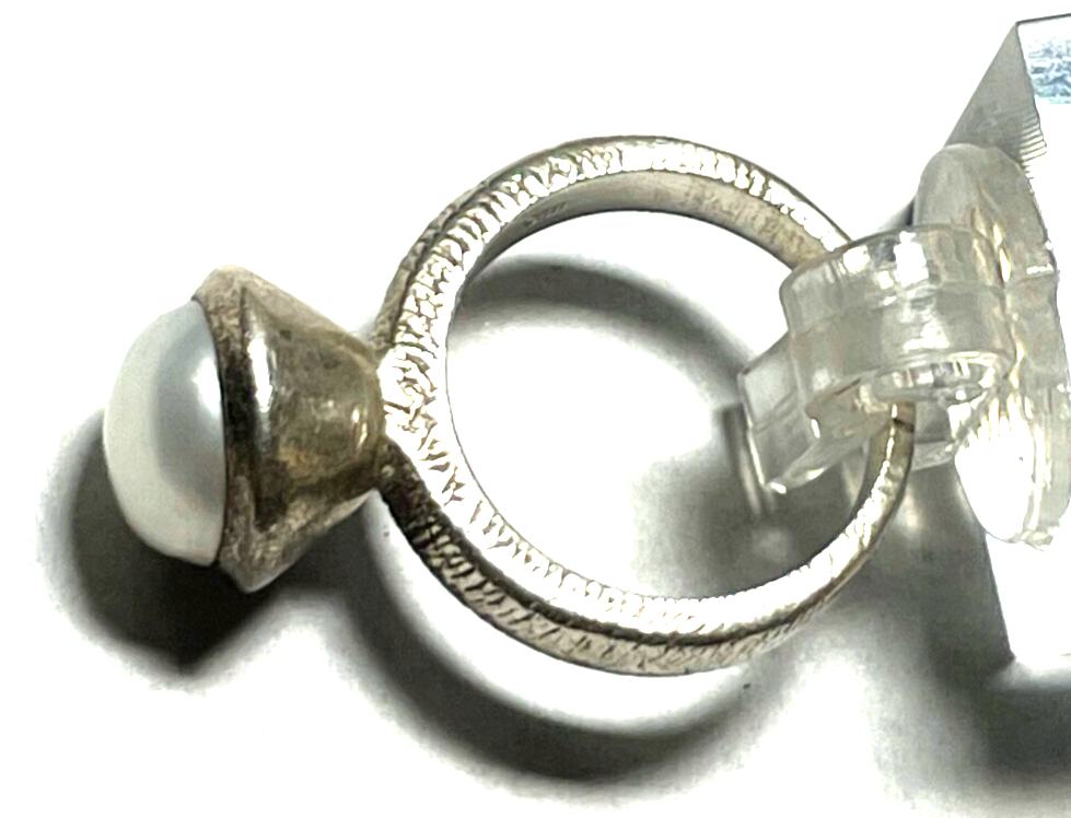 925 Silber Designer Ring mit Halbperle Perle Ø 16,2 mm RG 51 solide Qualität5