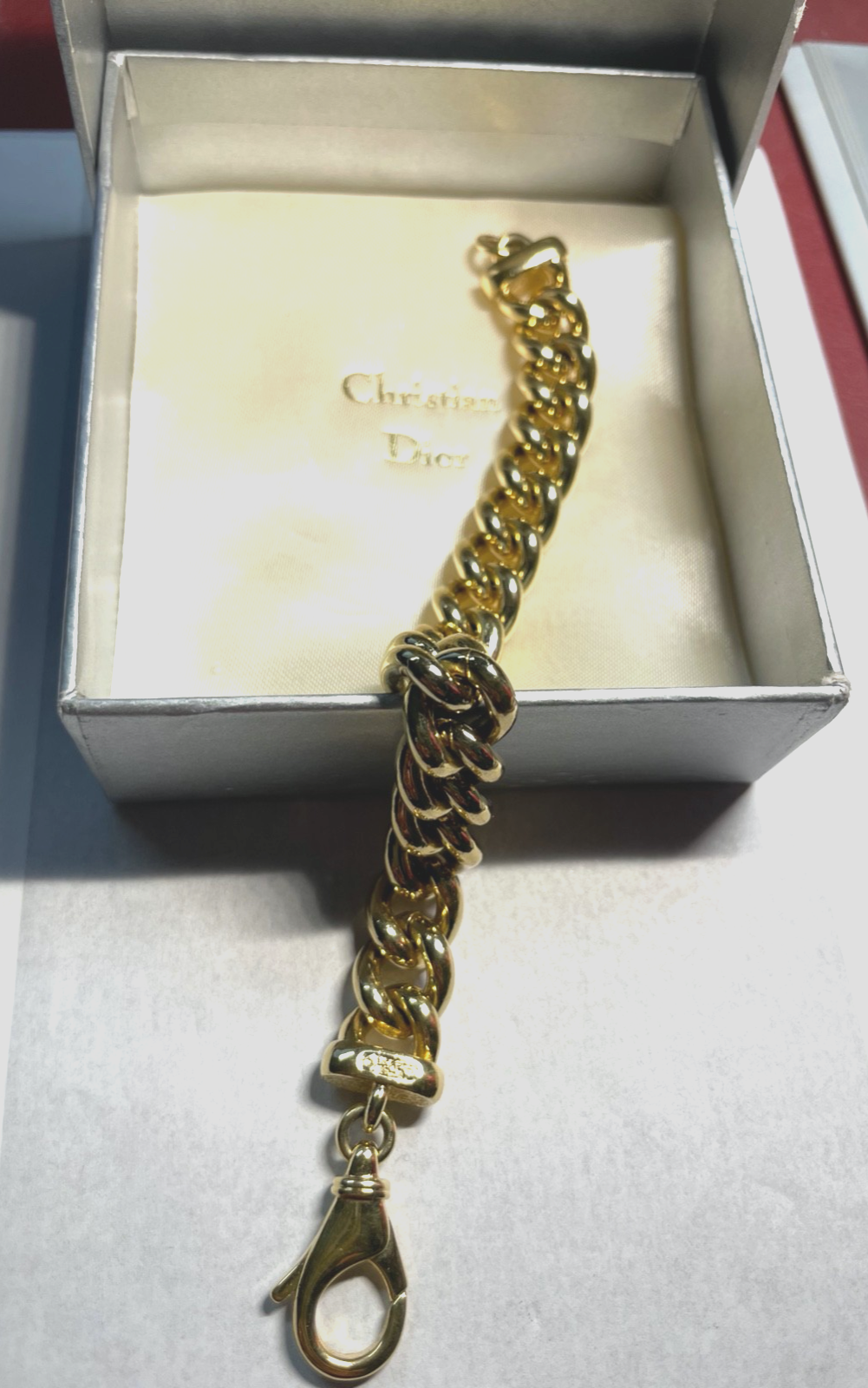 top gepflegtes Christian Dior Panzer Armband L 20 cm B 13 mm orig. Verpackung1