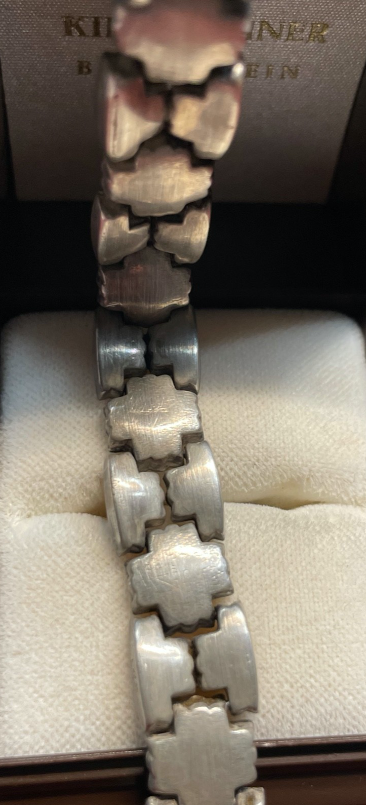 Vintage Armband 835 Silber apartes Dekor  L 19,5 cm B 11 mm T 3 mm 21 Gramm0