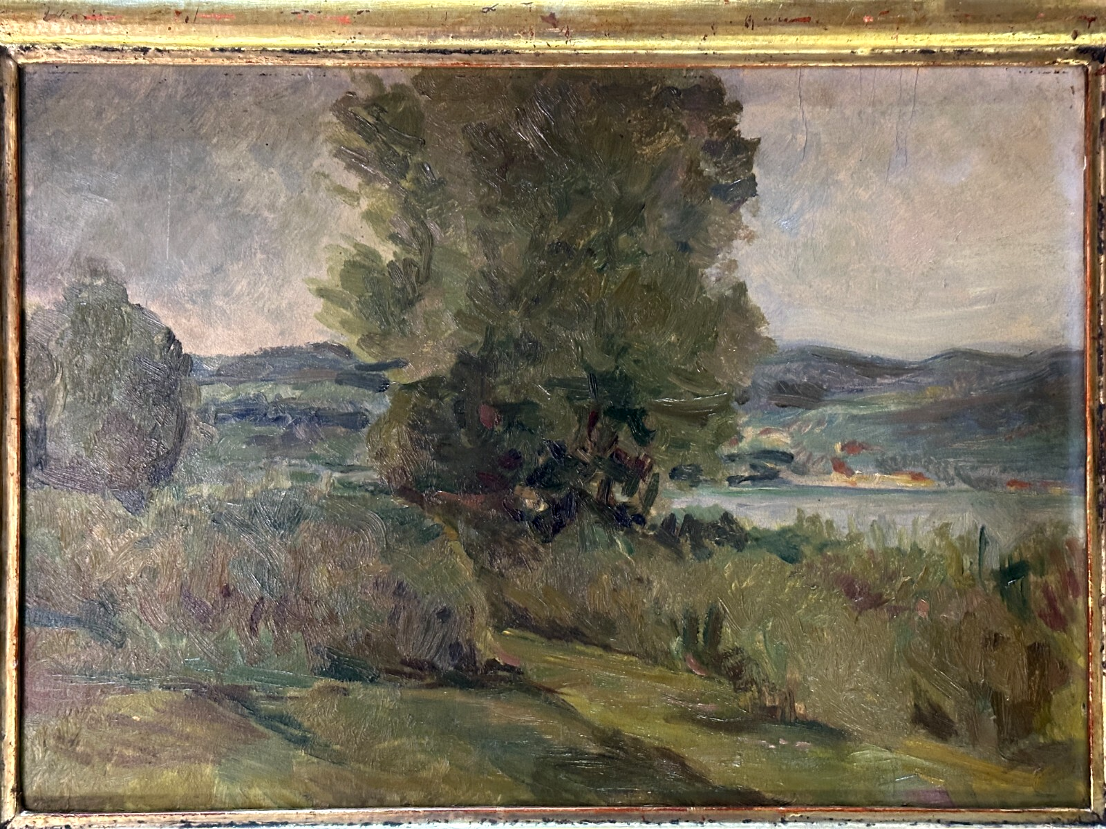 Öl auf Karton - Impressionismus - Landschaftsgemälde - gerahmt - unsigniert1