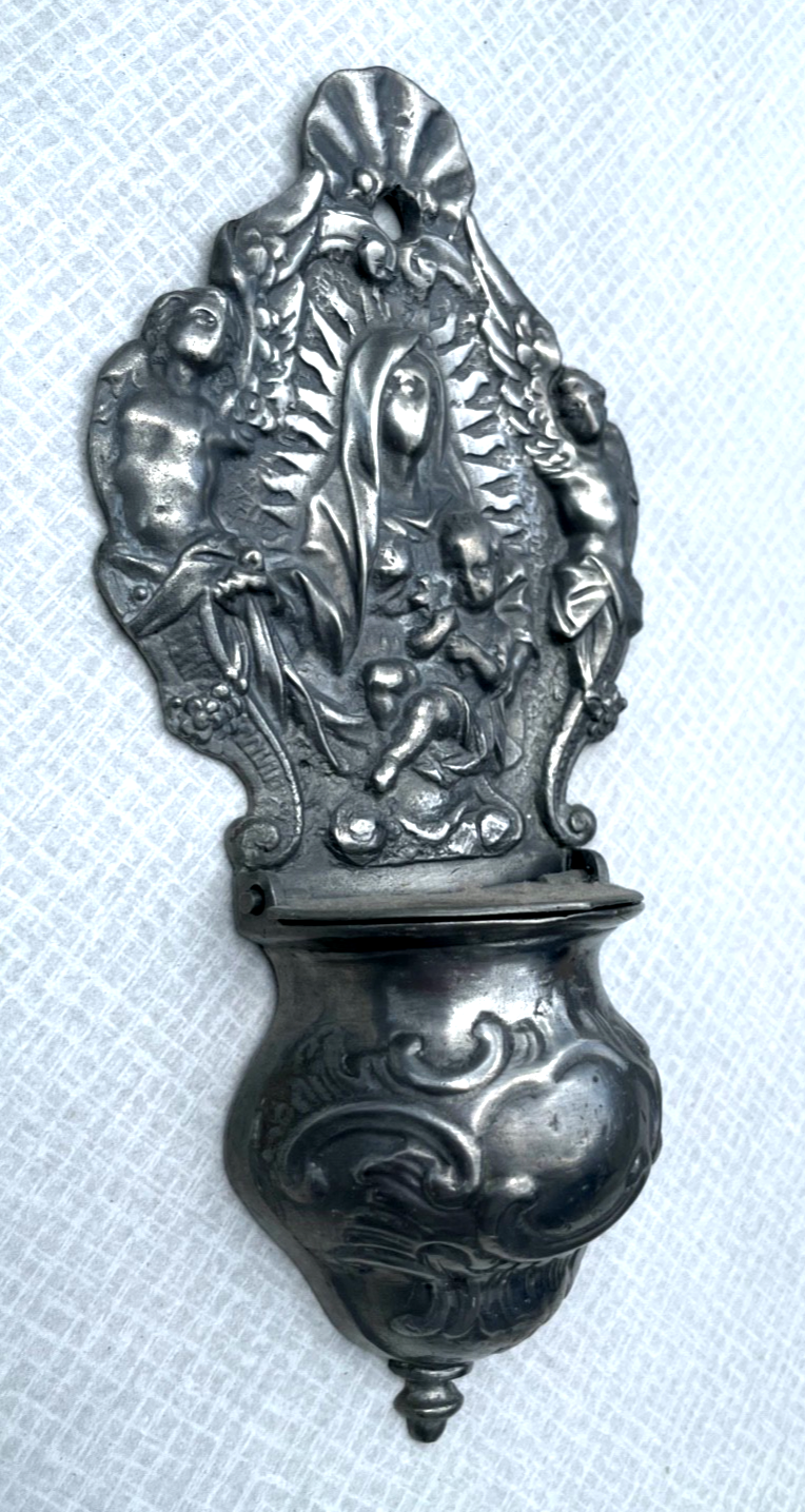 Dachbodenfund Weihwasserkessel Weihwasser Behälter für an die Wand Barock Design2