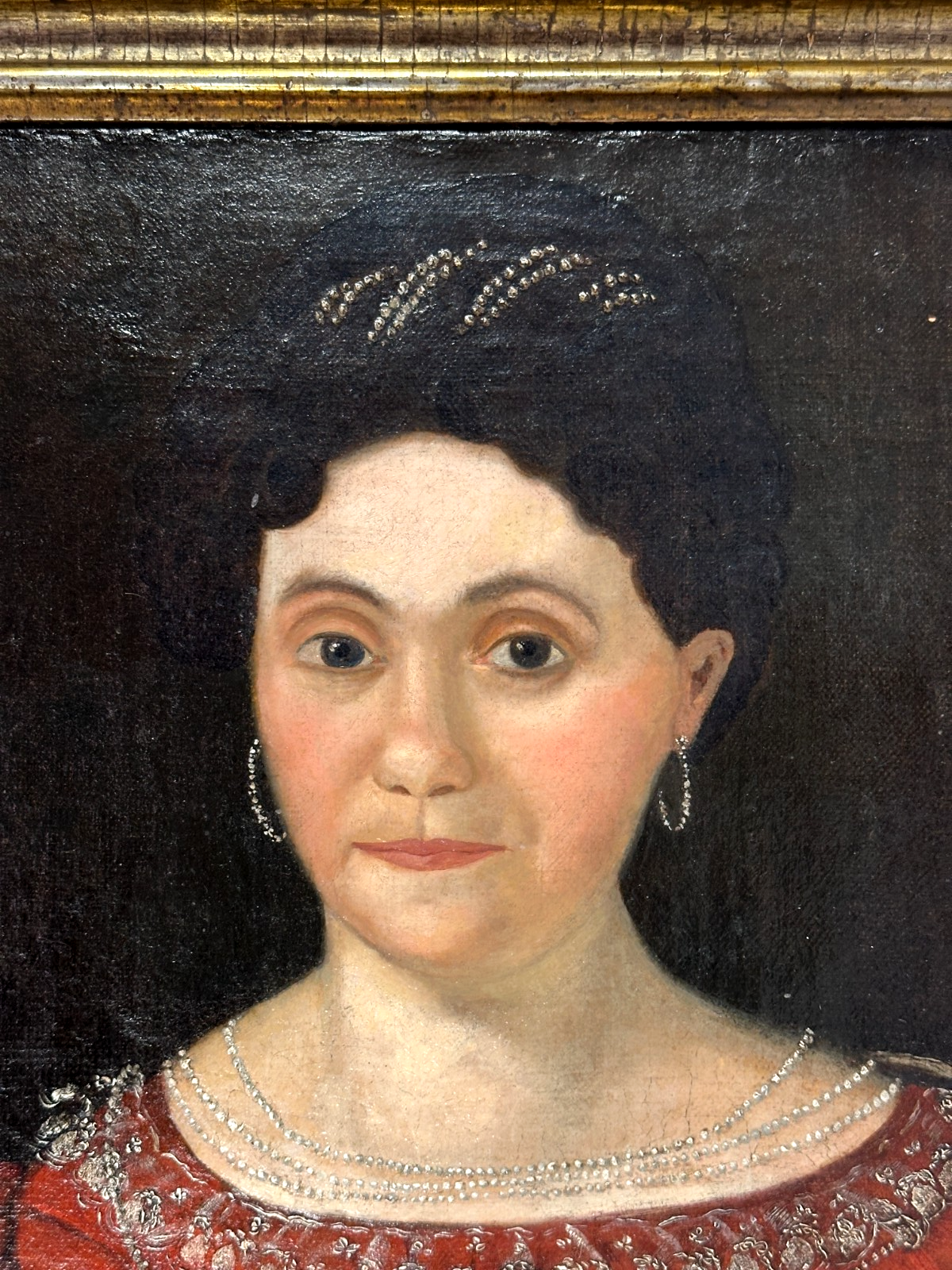 Charaktervolles Damenporträt frühes 19. Jh. – Öl/Lw. - fein gemalt - Goldrahmen1