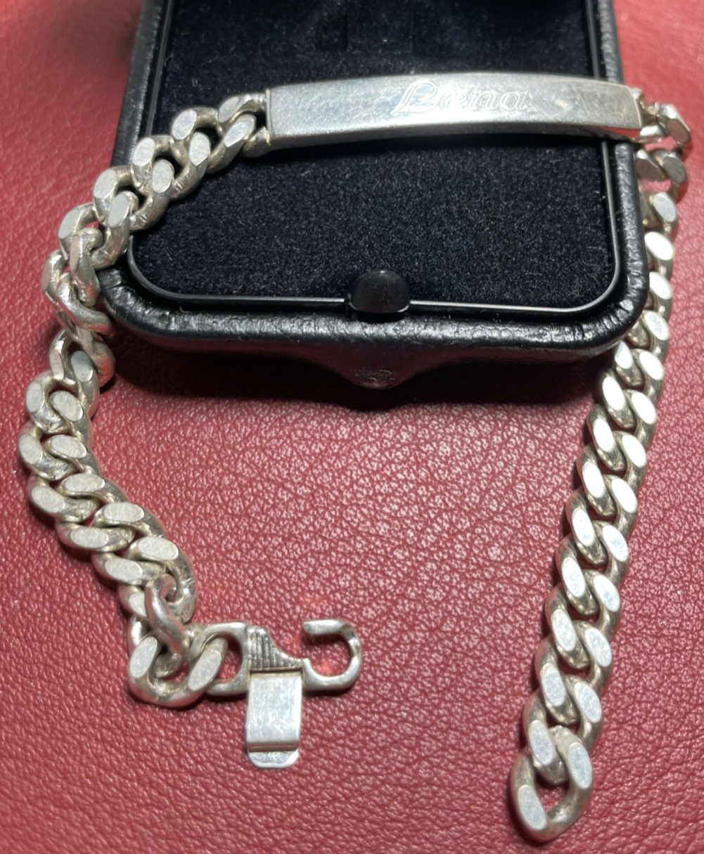 925 Silber Armband Namensband LENA Panzerband L 20,5 B 0,7 cm4