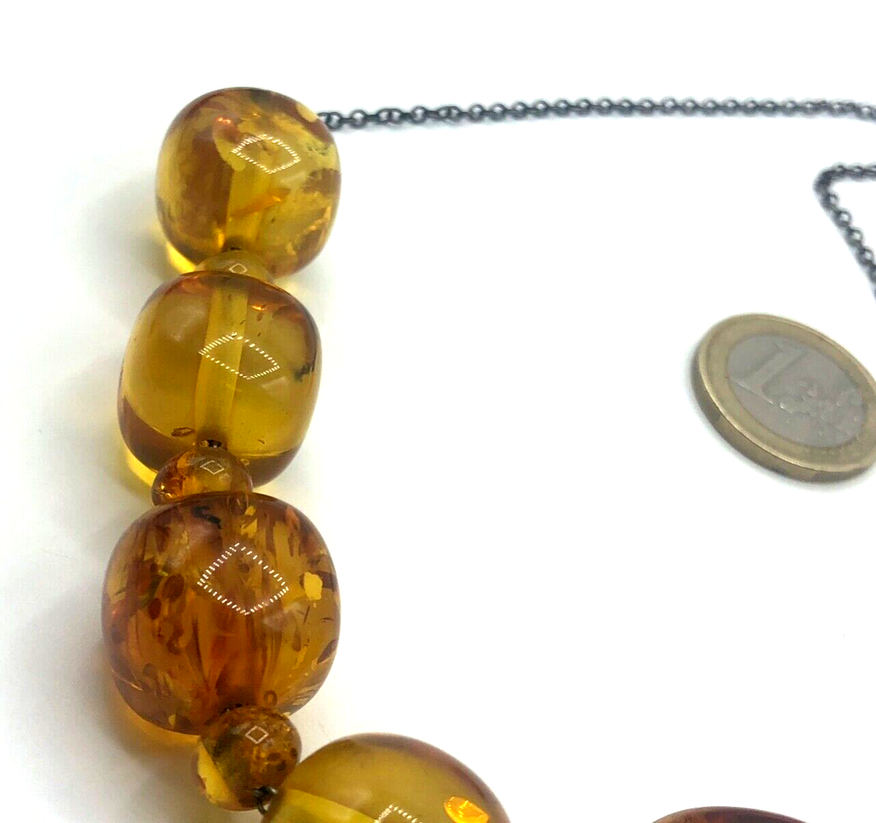 Vintage stattliche Bernstein Kette 925 Silber amber necklace 37 Gramm L 58 cm8