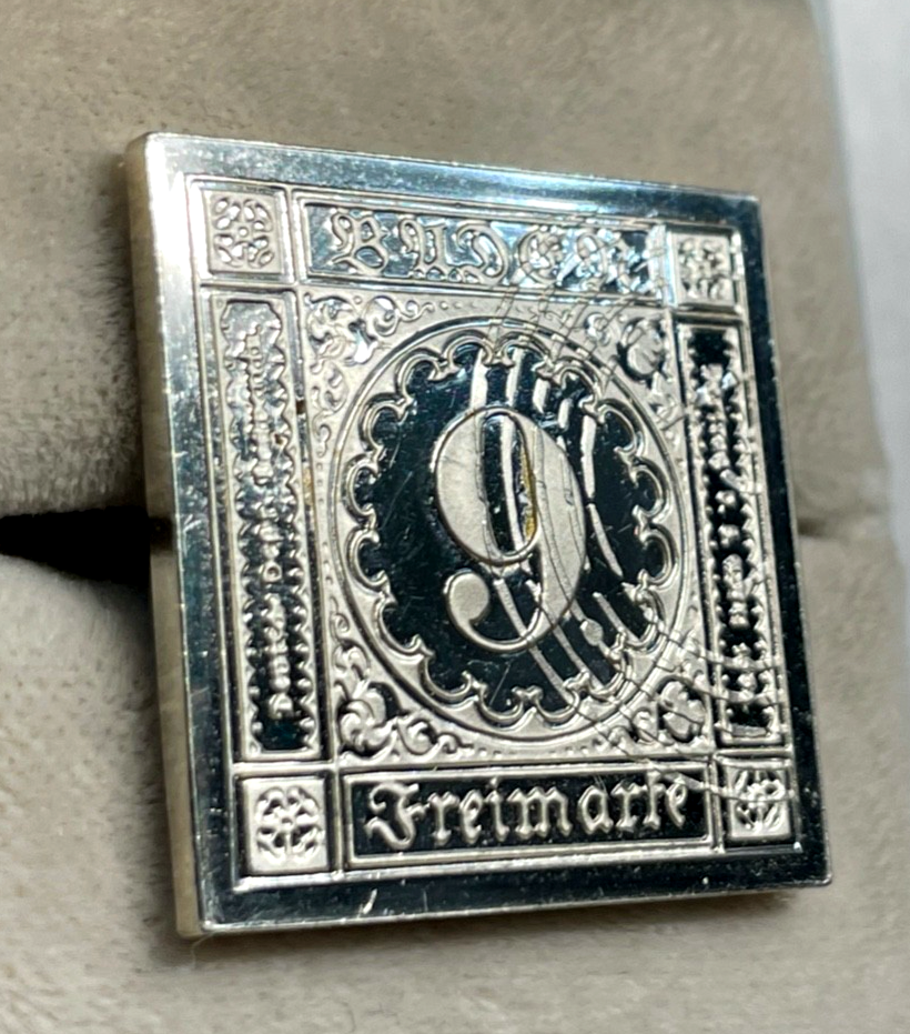 Baden 9 Kreuzer 1851 Freimark Sterling Silber 925 Nachprägung1