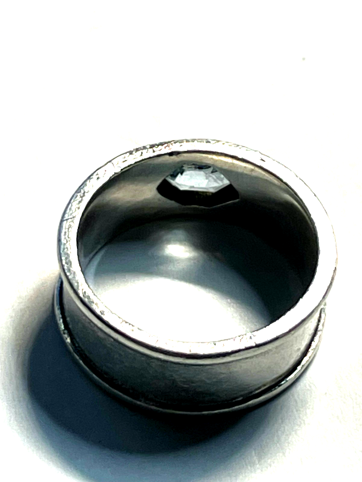 Solider 925 Silber Ring Designer Bandring mit Blautopas Handarbeit RG 55 Ø17,5mm5