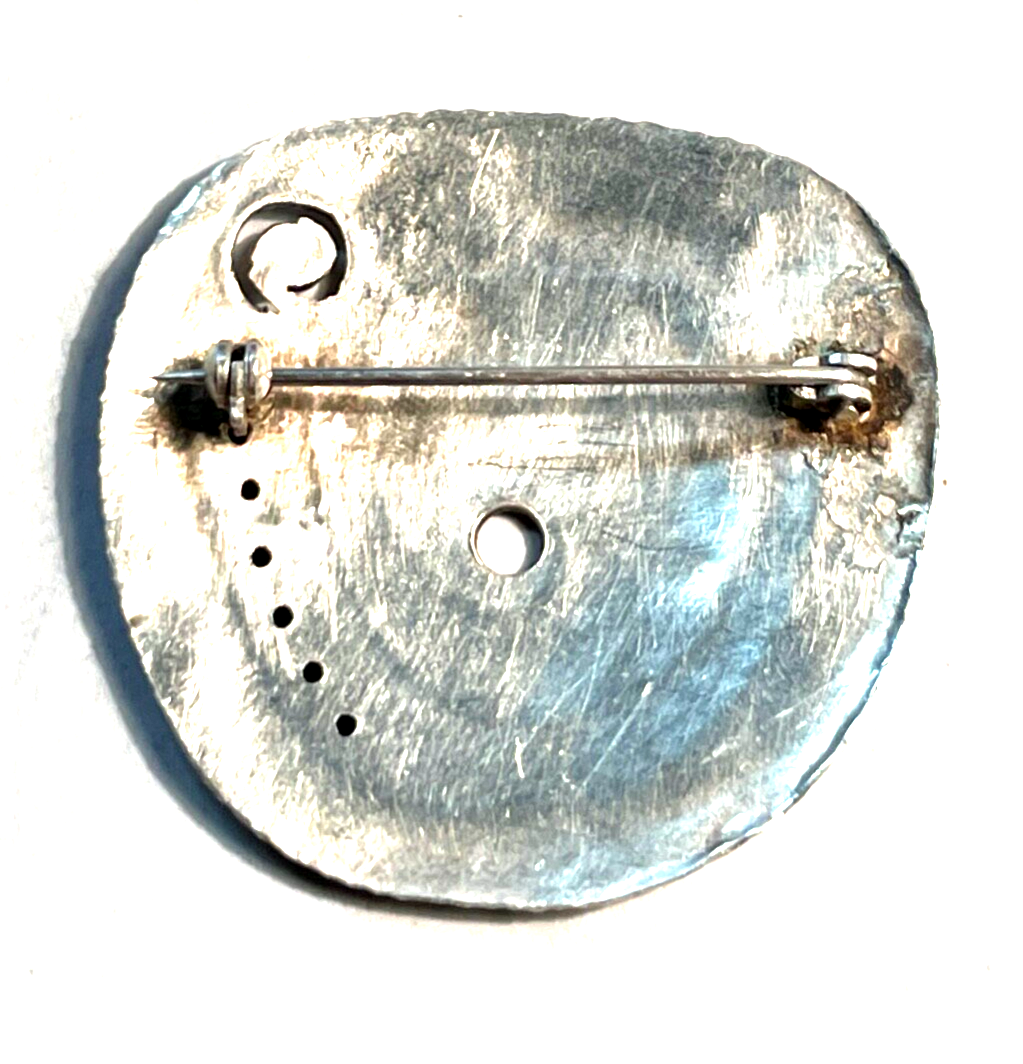 925 Silber Brosche Designer Anstecknadel mit Gold Unikat Silberschmiede Design3