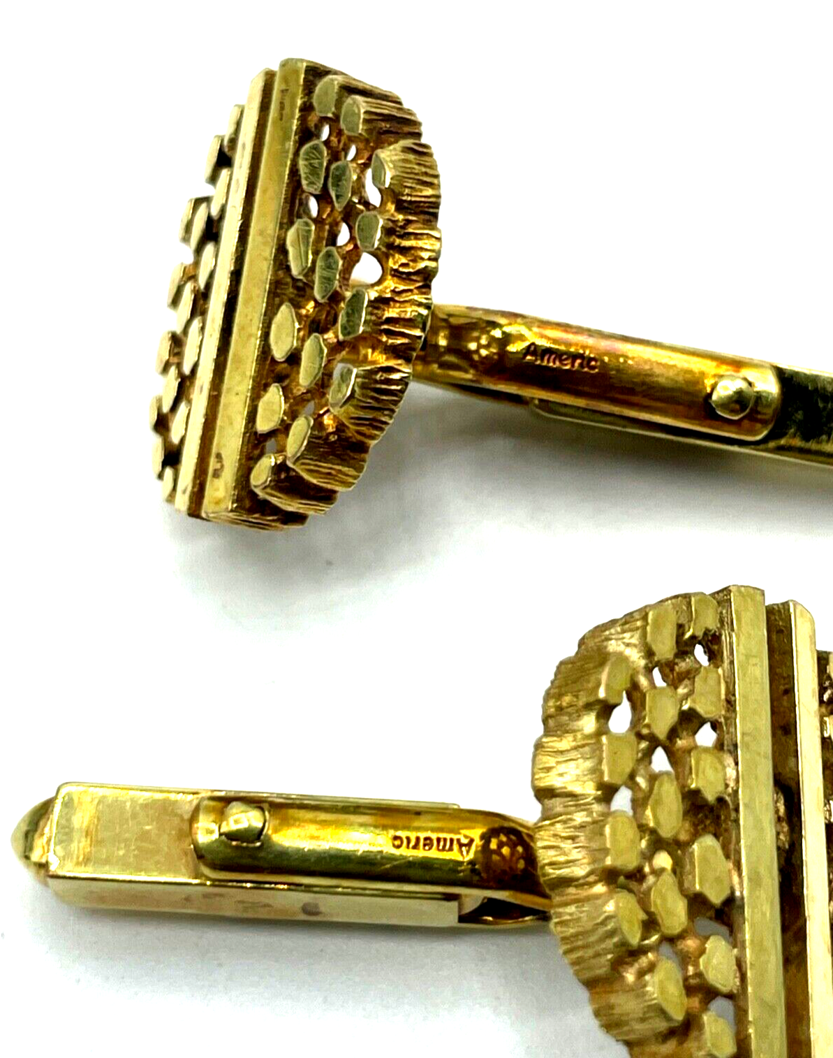 Vintage amerikanisches Golddouble Amerikaner Dublee Manschettenknöpfe Modernist1