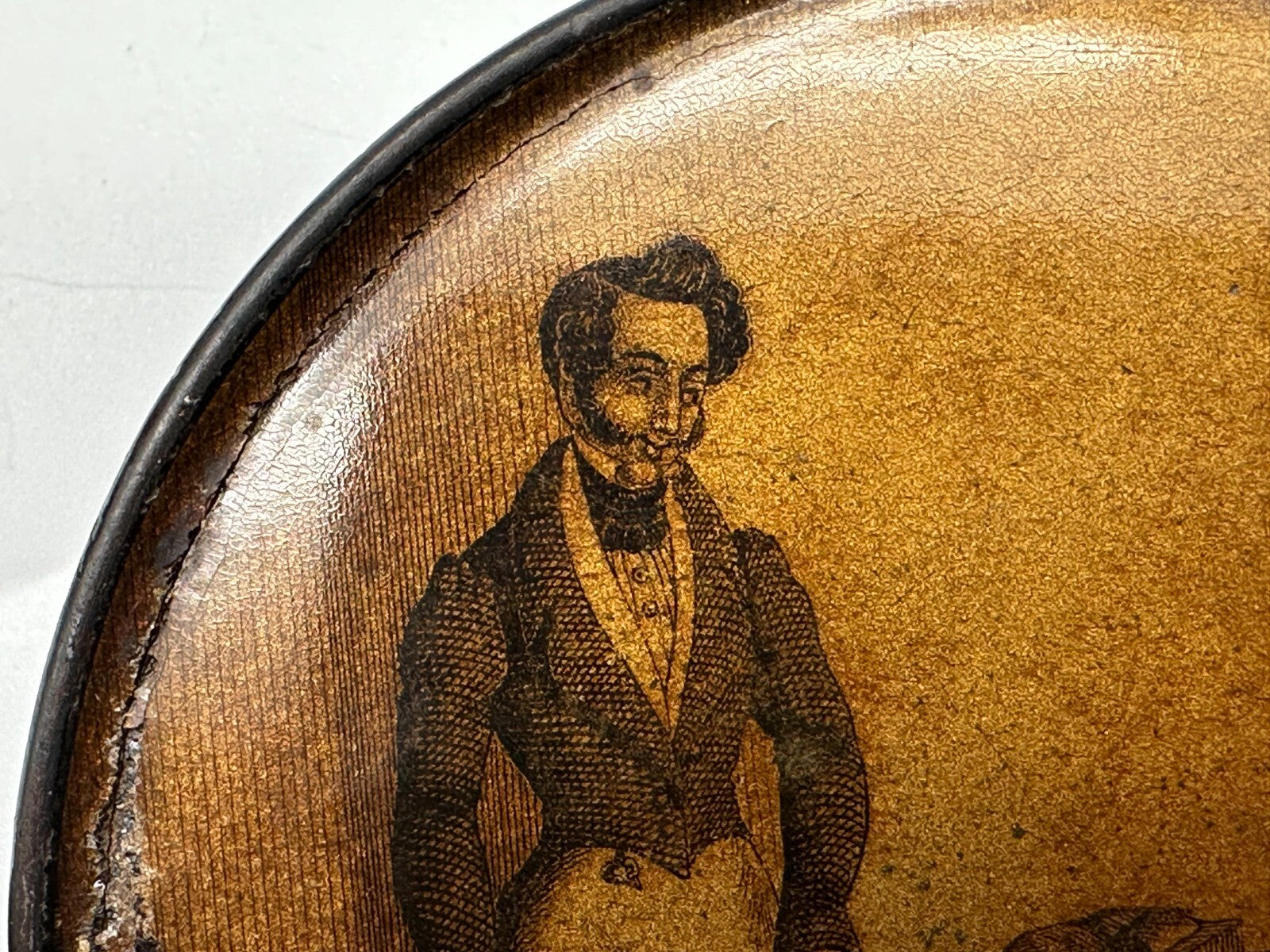 Lackdose Tabakdose Tabatiere Schnupftabakdose - Kupferstich3