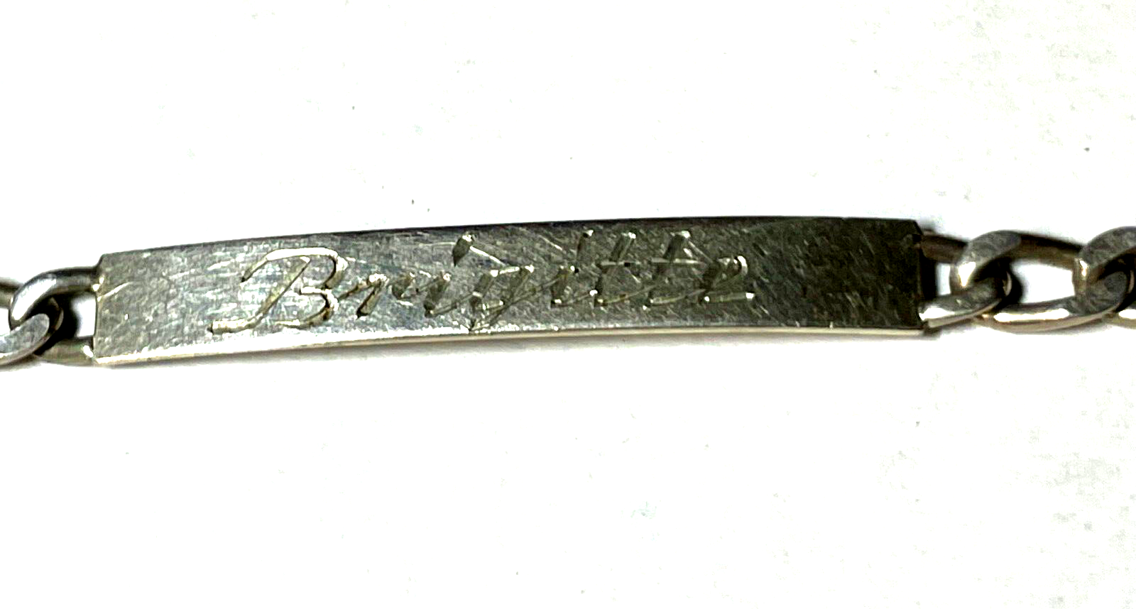 Vintage 925 FBM Silber Armband Namensarmband BRIGITTE Panzerband Armkette L 19cm1