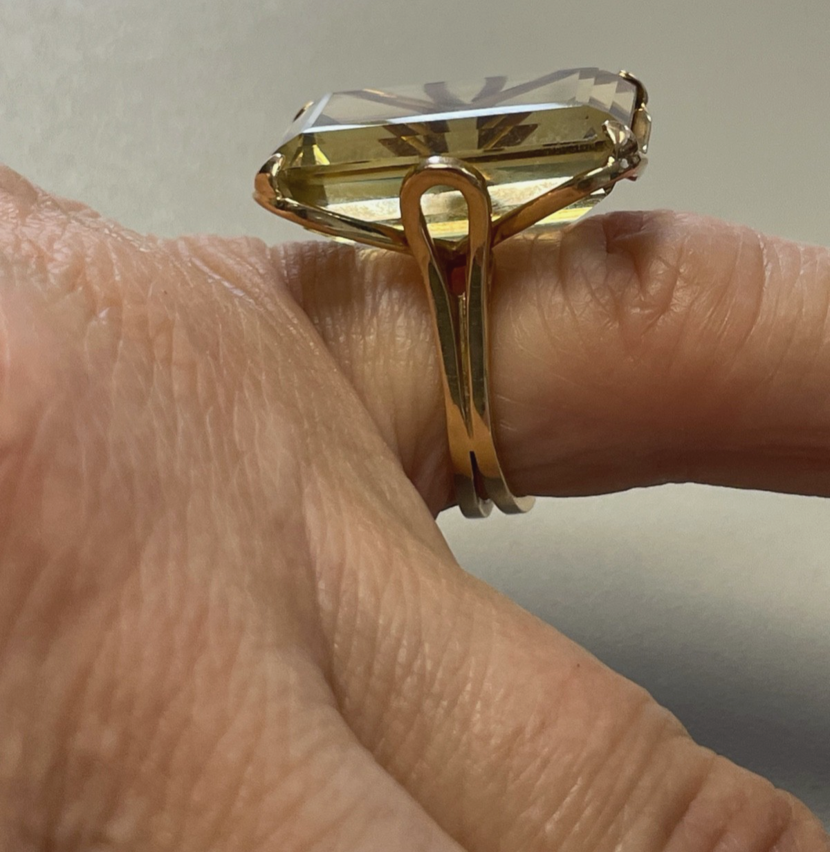 Massiver  Cluster 750 Gold Roségold Ring mit Citrin Cocktailring RG 50 Juwelier17