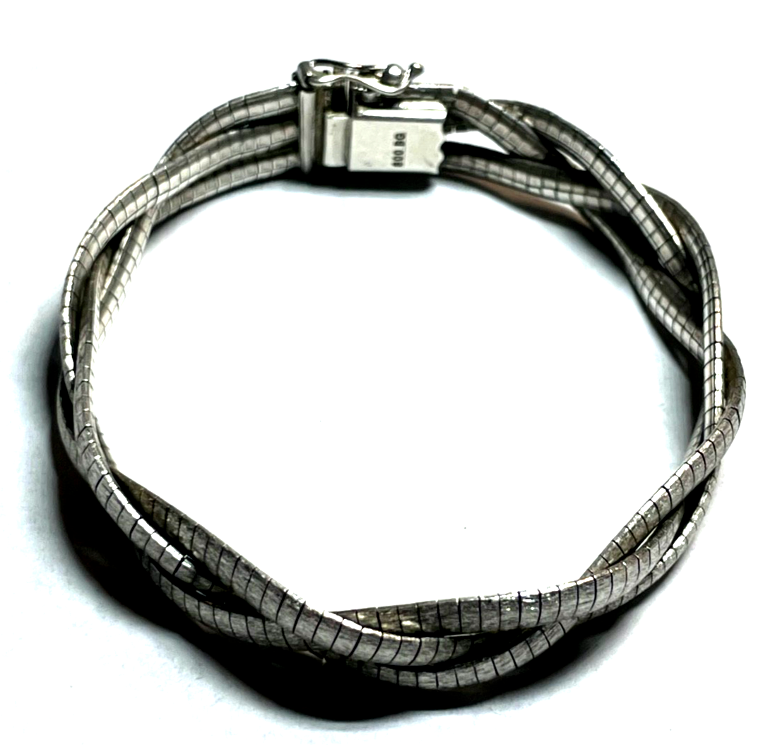 Solides 800 BG Silber Armband geflochten + Struktur Klassiker L 18,5 Handarbeit3