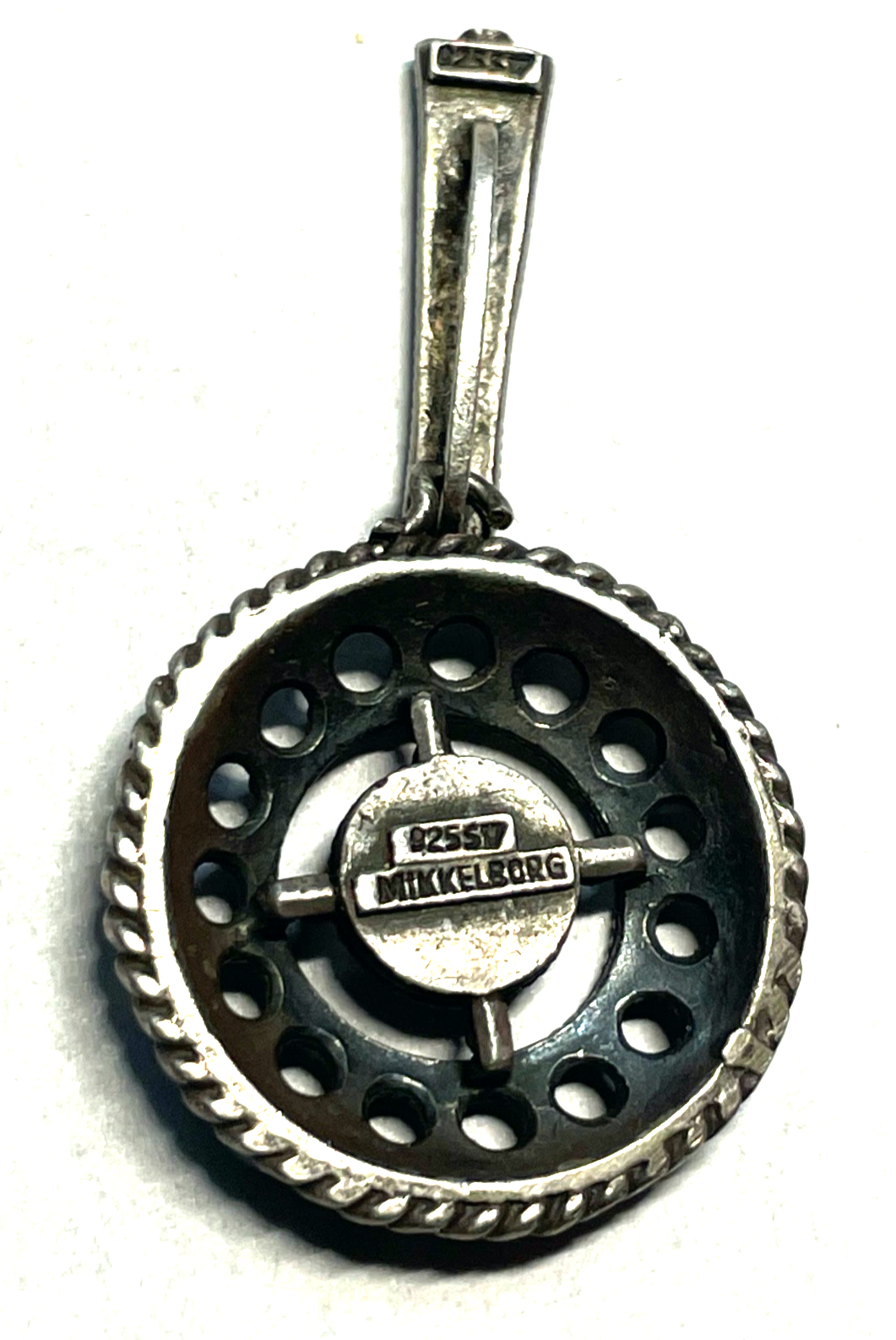 Antik Sterling Mikkelborg Norway Design Filigree Anhänger Rhodolit Handarbeit4
