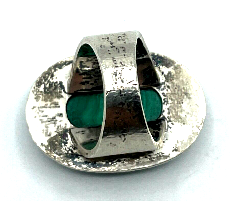 Solider 925 Silber Ring Malachit massiv 27 Gramm unisex Ø 18mm RG 57 Handarbeit3