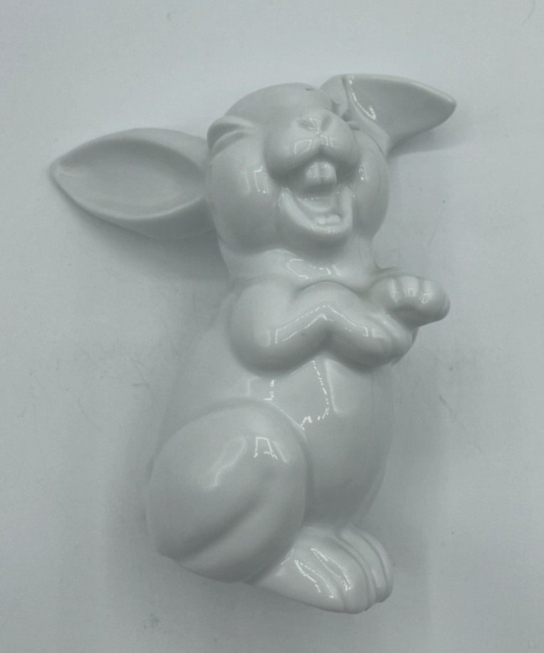Vintage gr. Rosenthal Porzellan lachender Hase weiß H 15,5 cm top gepflegt6