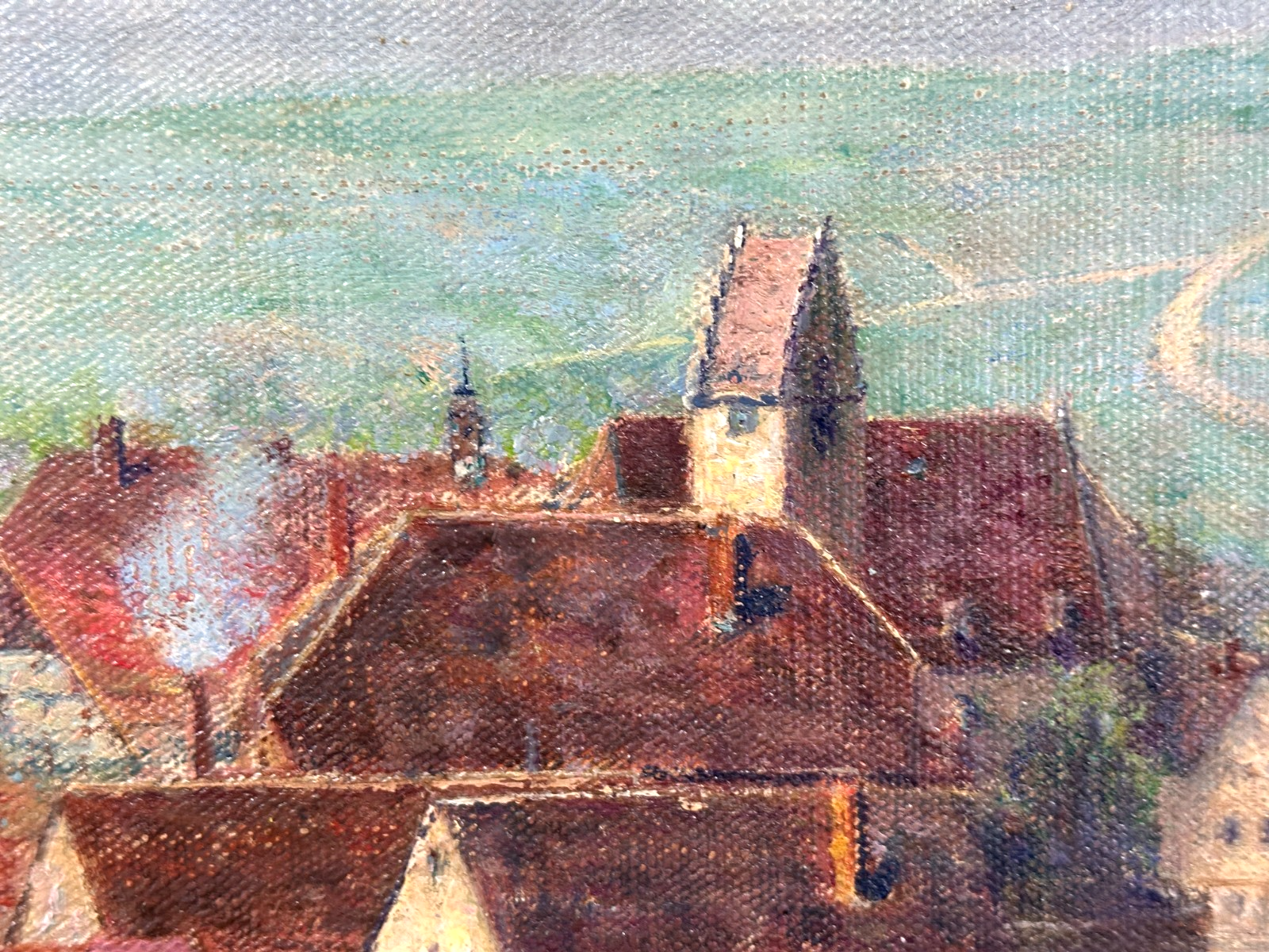 Emil Uhl (1864–1945) – Ansicht von Langenburg (Hohenlohe) um 1924, Öl auf LW8