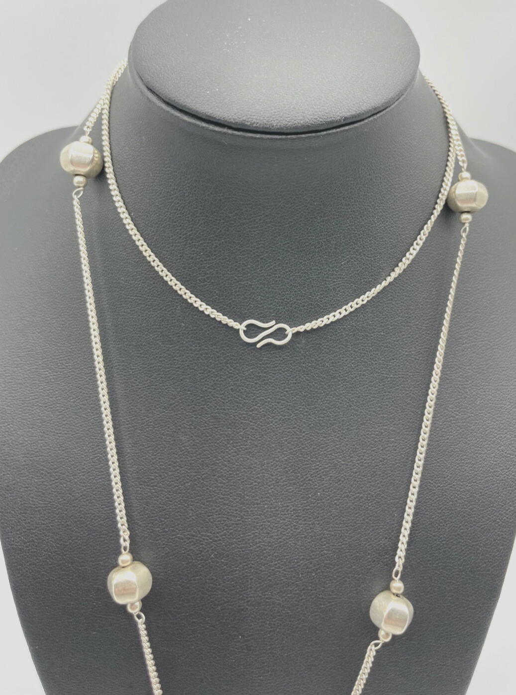 Y-Kette Silberkette Collier 925 Silber einfache L 49 cm Handarbeit ungetragen 31