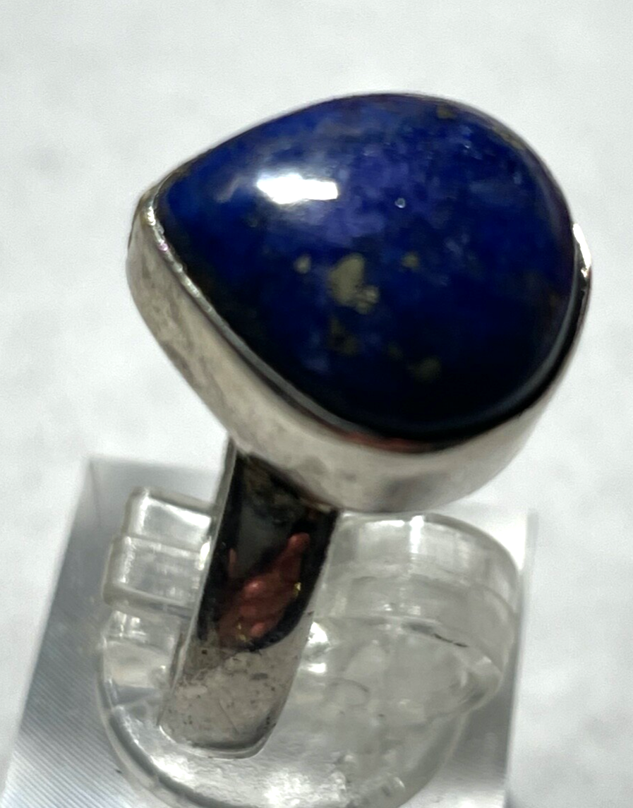 925 Silber Ring Lapislazuli Cabochon Ø 19 mm RG 60 solide Qualität unisex gepfl.1