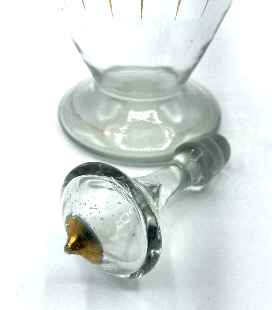 Antik Historismus Glas Karaffe Dekor Handgemalt mundgeblasen H 35 cm gepflegt7