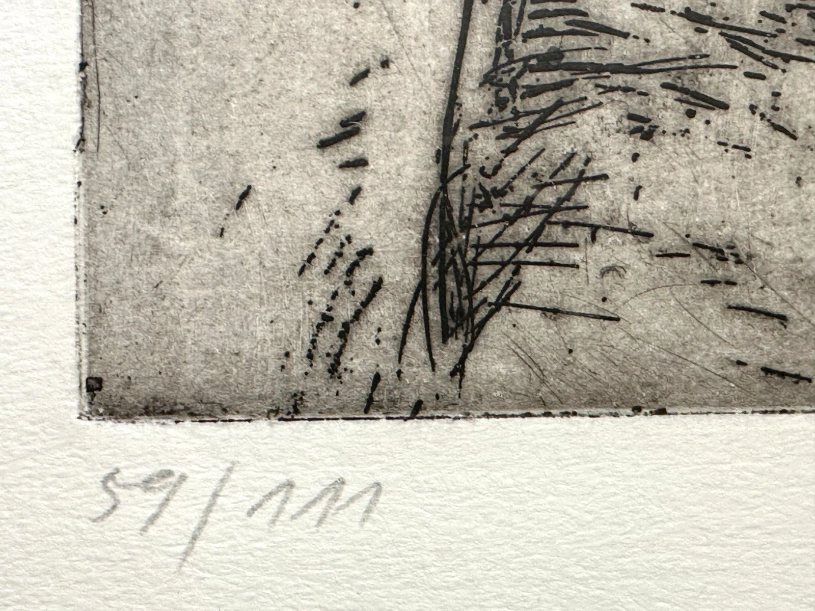 Emil Cimiotti - Radierung - Untitled - gerahmt hinter Glas - signiert nummeriert6
