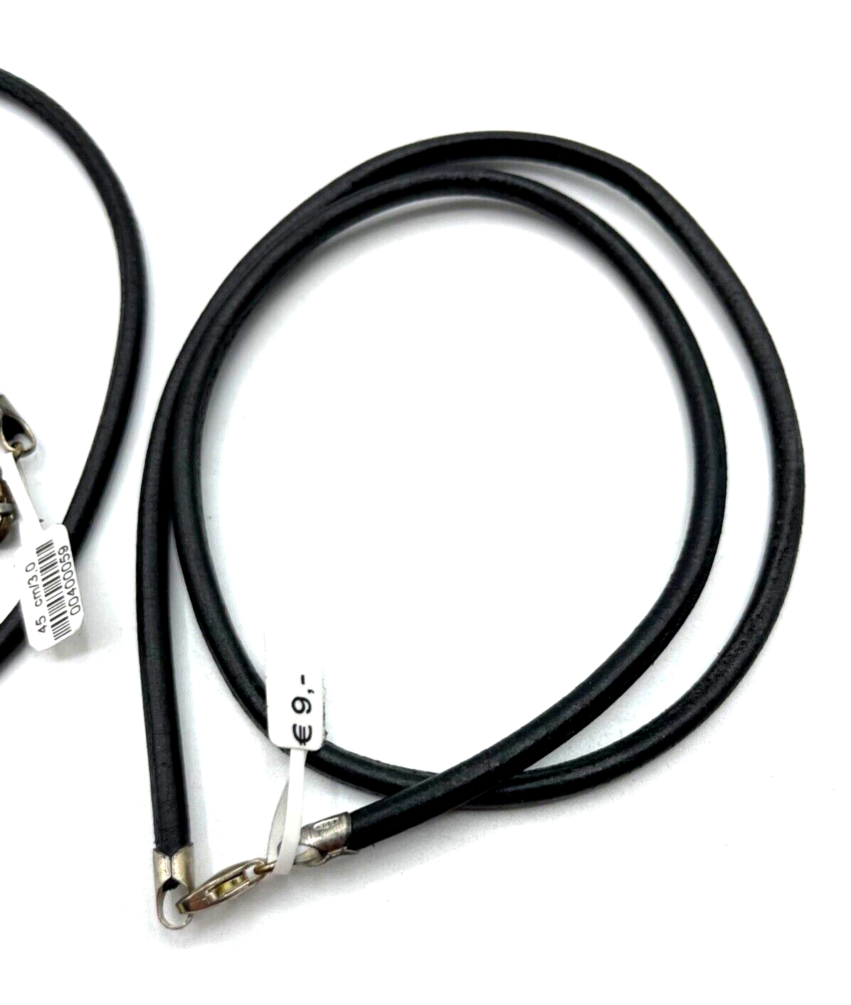 4x ungetragen POLICE Leder Band mit 925 Silber Karabiner L 45 cm B 3 mm neu1
