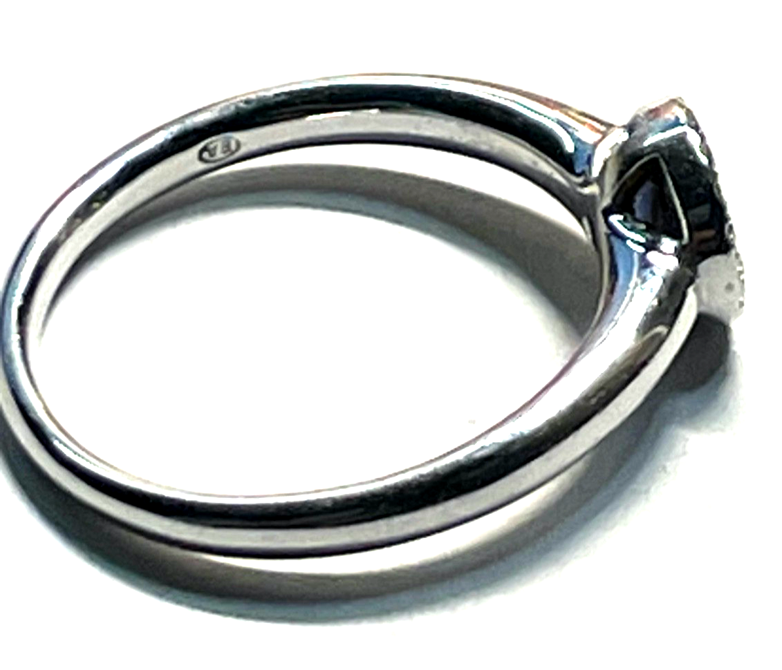 Solider massiver 750 Weißgold Ring Tansanit + Brillanten Ø 18 mm RG 57 Juwelier6