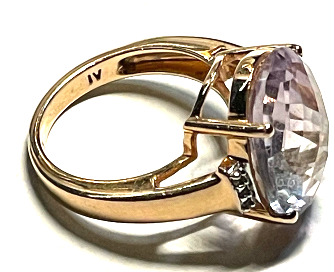 Neuwertiger Harry Ivens Ring 925 Silber rosé vergoldet mit Amethyst RG 50 Ø 15,92