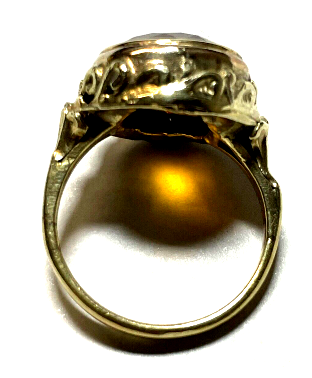 Antik 333 Gold 8 K Ring Madeira Citrin Ø 16,5mm RG 52 gepflegt solide Handarbeit7