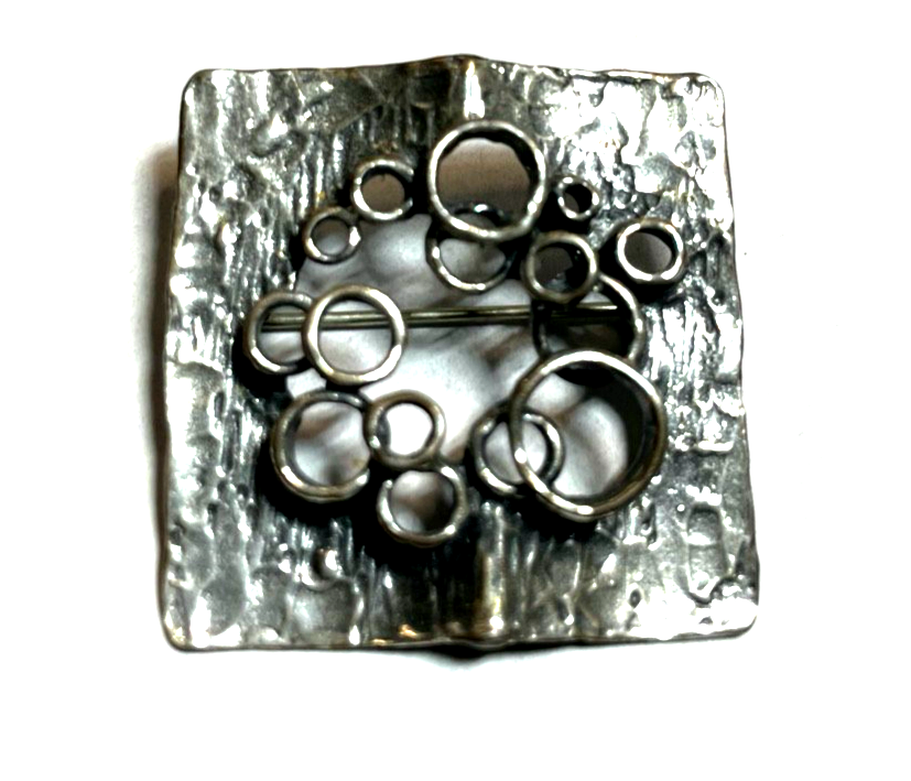 Vintage TK Theodor Klotz Designer Brosche Modernist 925 Silber Handarbeit 70erJ0