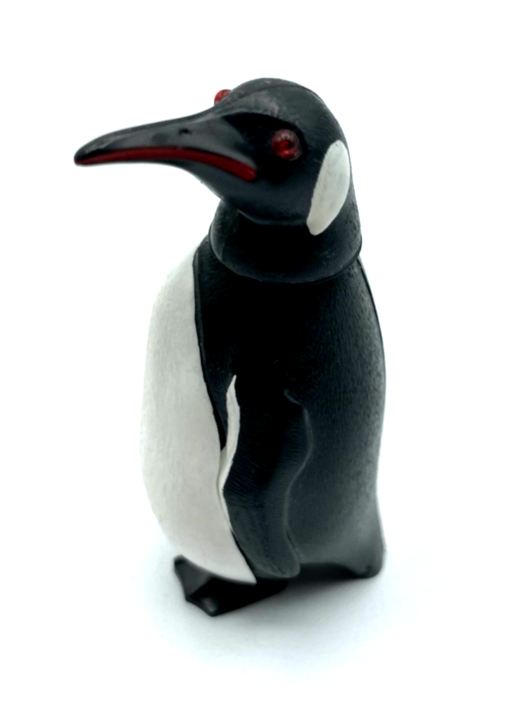 Breba Pinguin Wackelkopf rote Augen 1970er Jahre Höhe ca. 8 cm Kunststoff Nr. 23