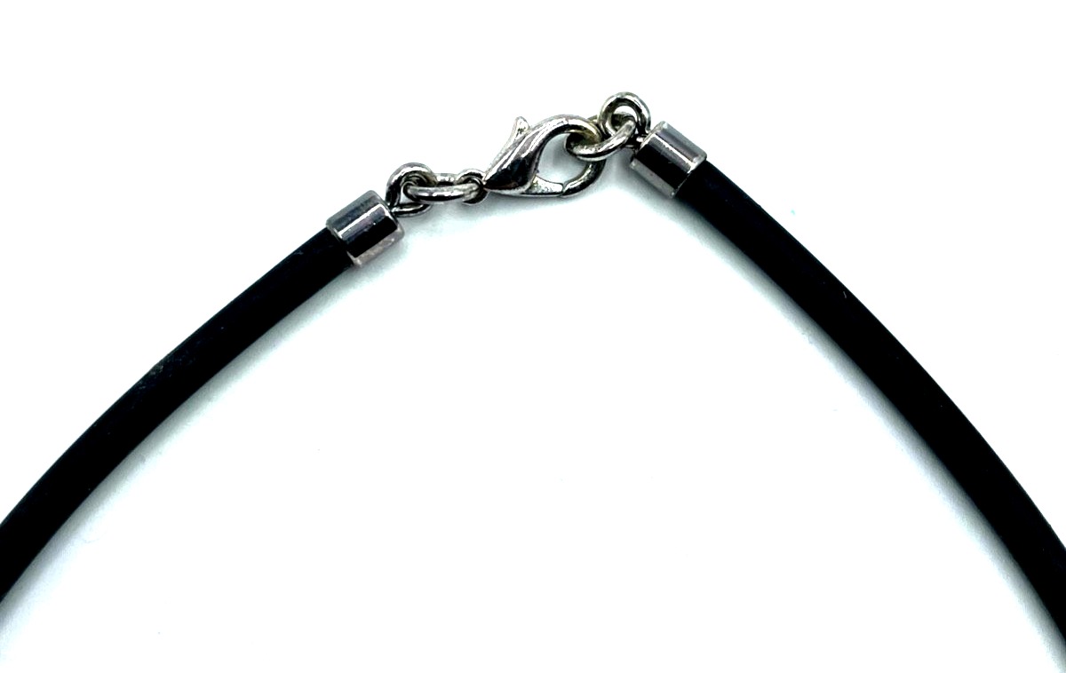 Riesiges Schneeflockenobsidian Herz Anhänger an 45,5 cm Kautschuk Kette4