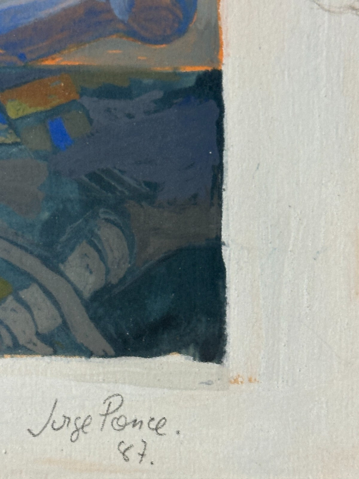 Tempera auf Papier - 'Botschaft der Nacht und des Windes' - Jorge Ponce 198710