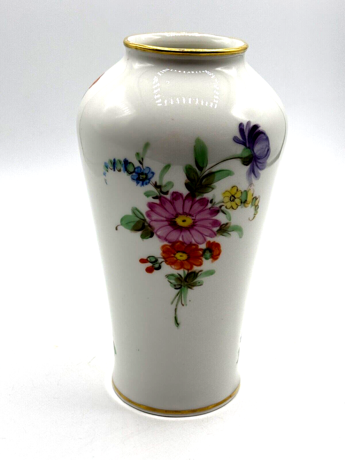Seltene alte formschöne Ludwigsburger Porzellan Vase handbemalt H 18 cm um 19009