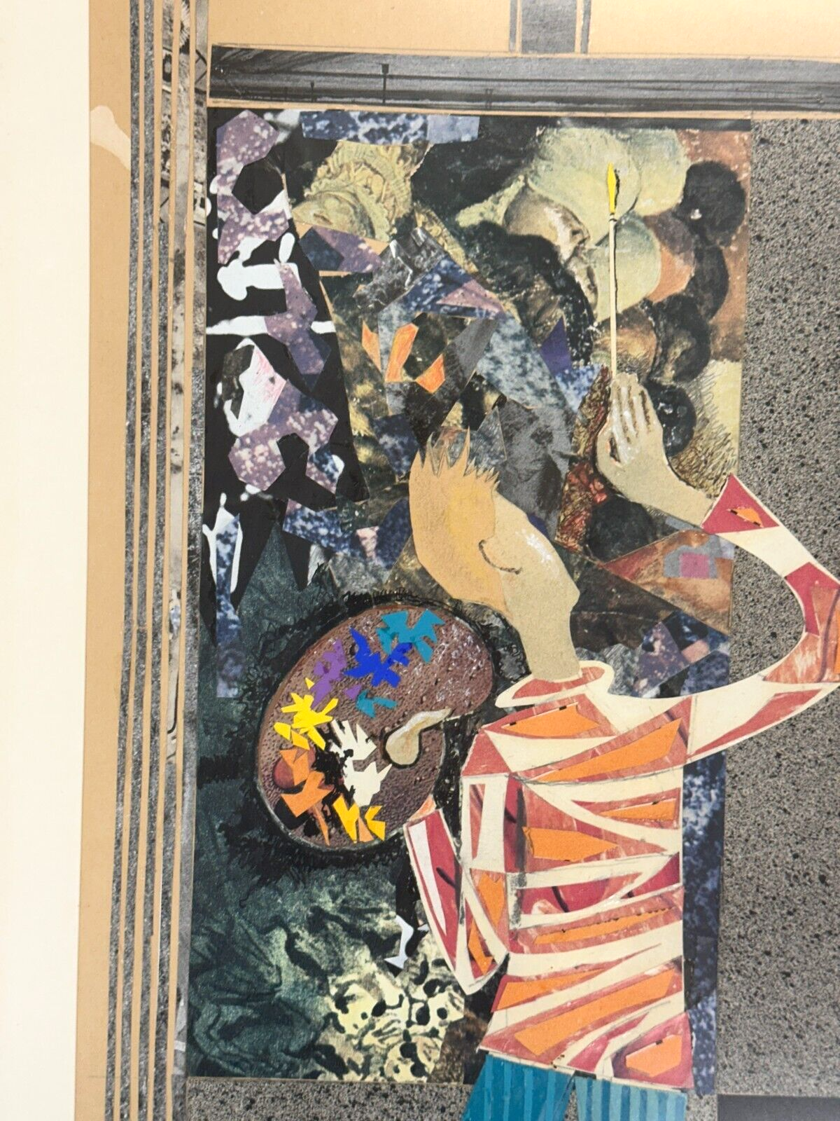 Gottfried Salzmann - seltene Collage - 1969 - signiert - gerahmt hinter Glas2