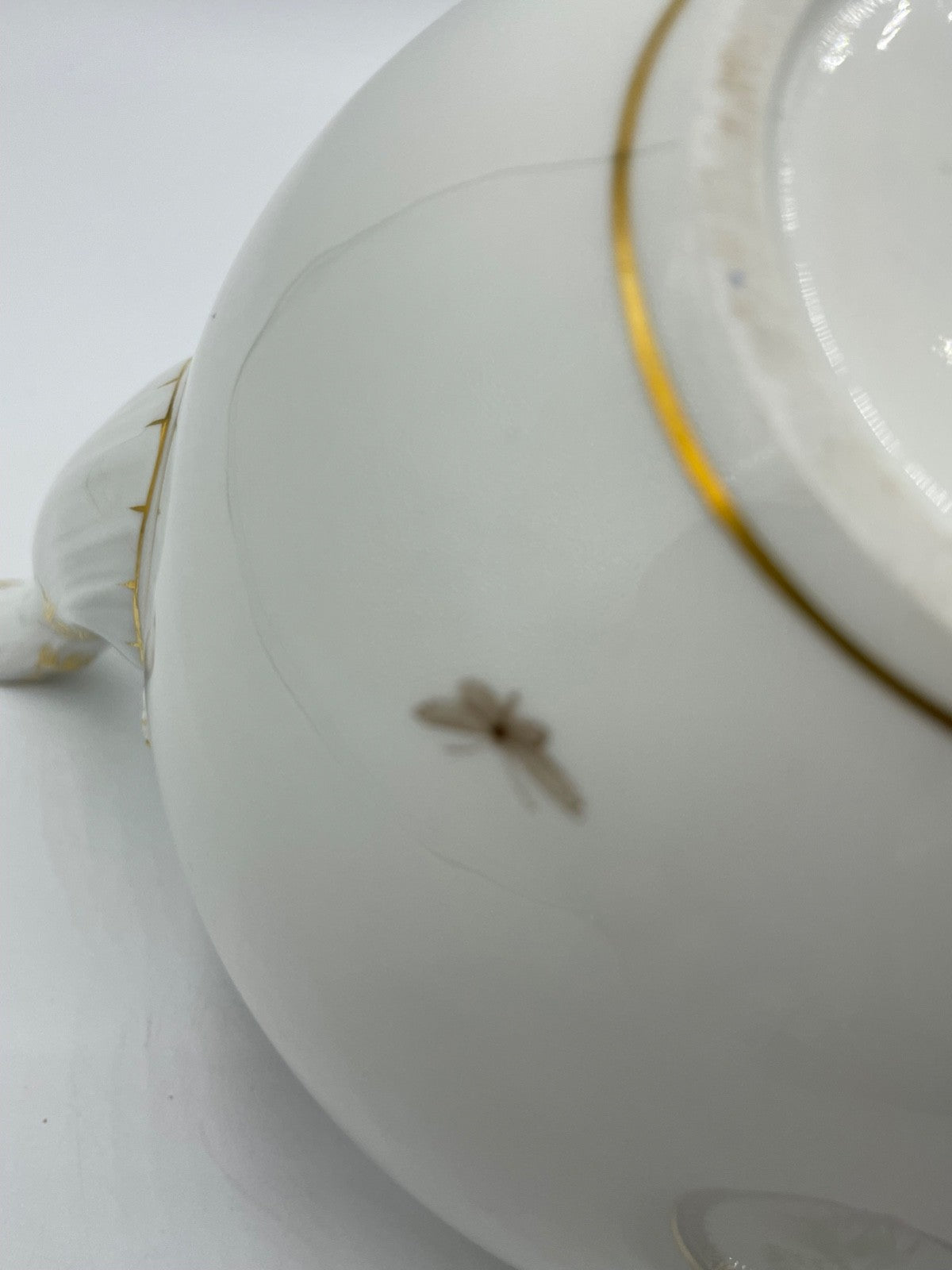 Antik Meissen Porzellan Teekanne 1. Wahl Blumenbukett Kobalt + Golddekor 1A Zust13