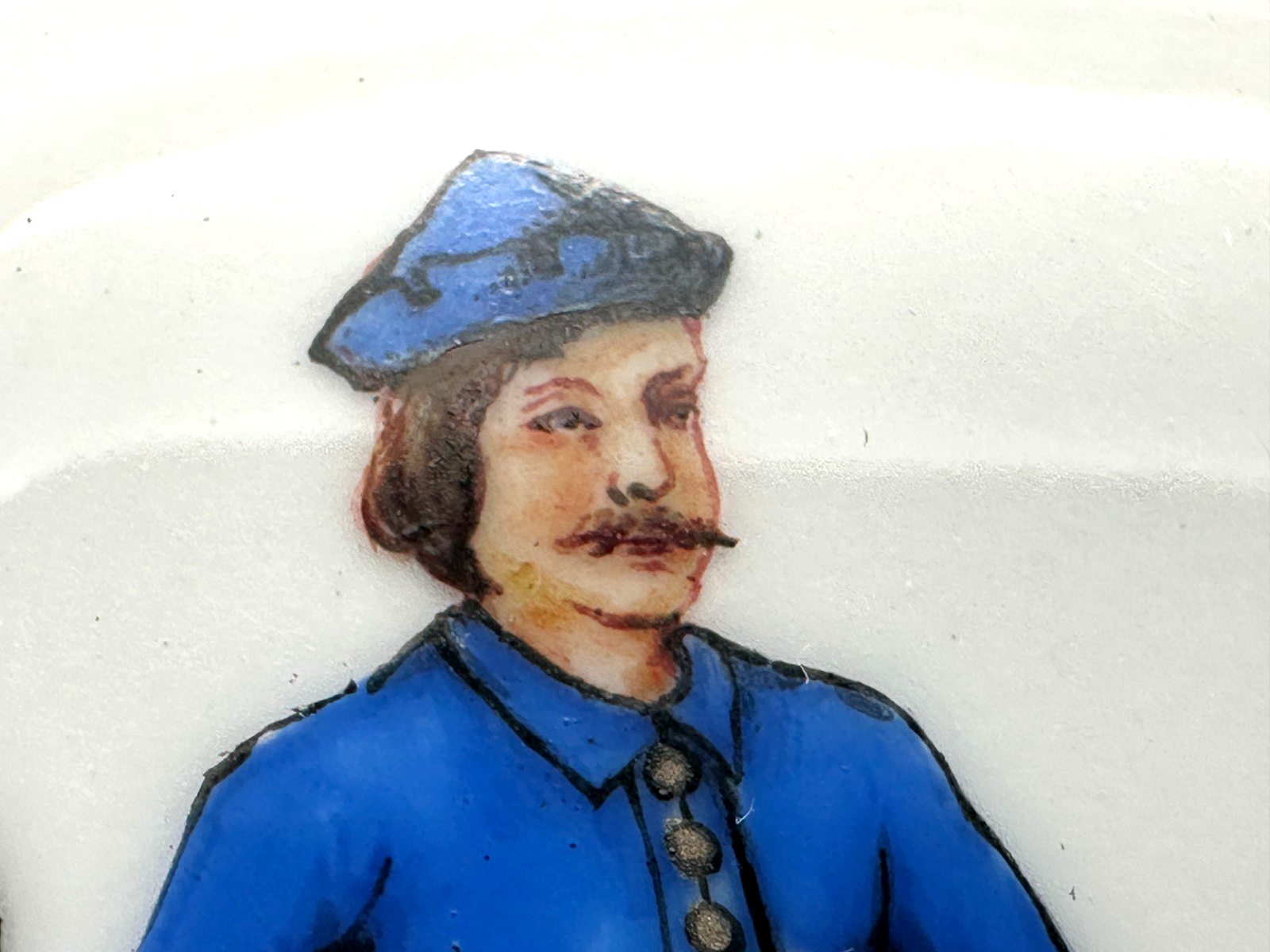 Studentika - Doppelwappen und Porträt - handbemalt um 1900 – Corps / Verbindung5