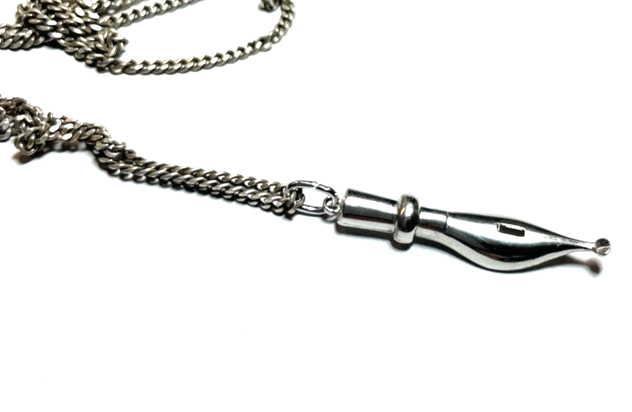 835 Silber Poet Feder Schreibfeder Anhänger an 925 FBM Panzerkette 51 cm unisex0