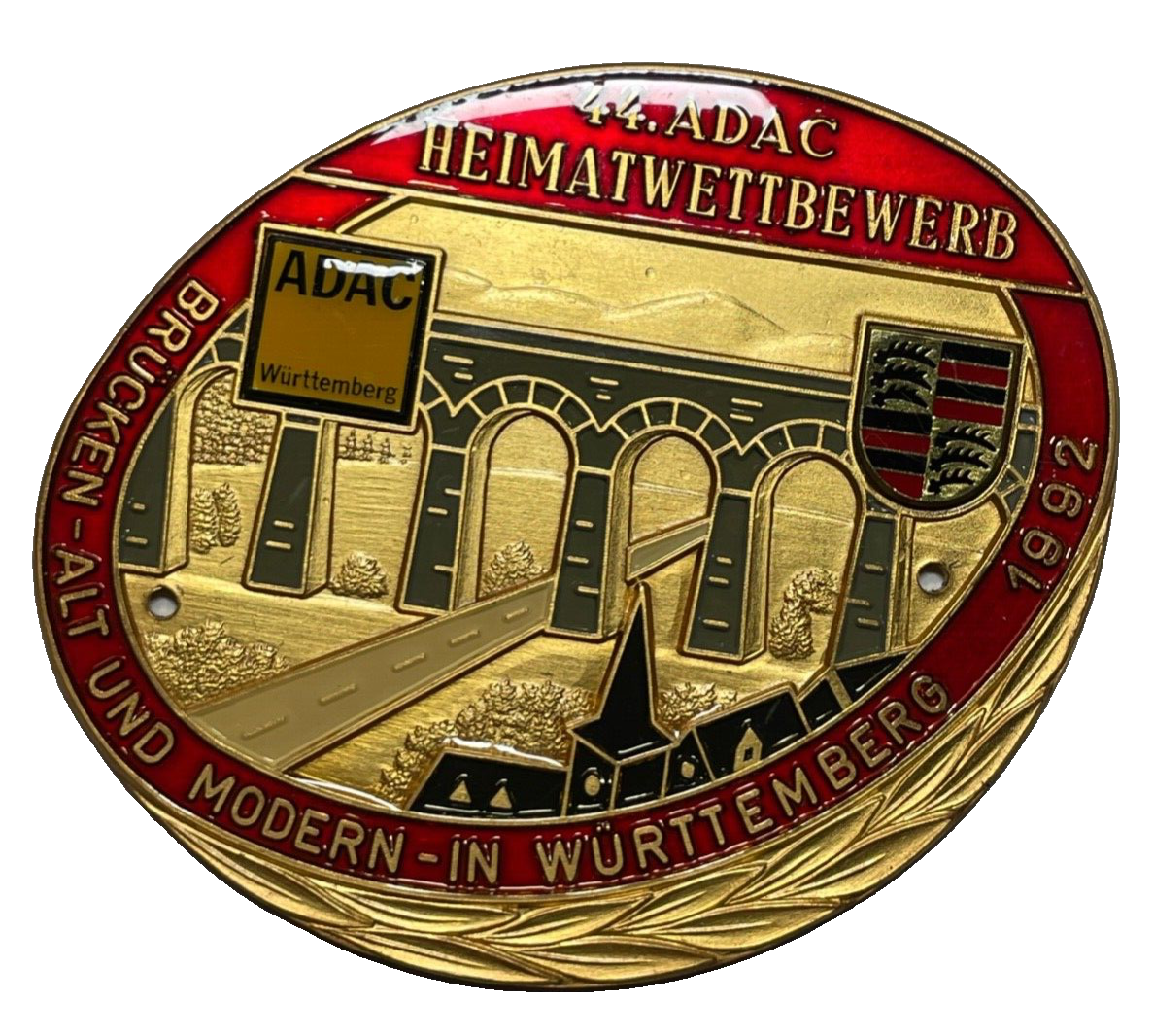 44. ADAC Heimatwettbewerb Württemberg 1992 Expedition Auto Plakette Car Badge1