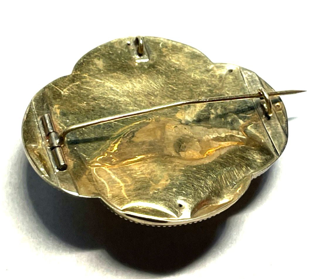 Antik Biedermeier große 8 K Gold 333 Brosche oder Anhänger hohl Echtgold geprüft8
