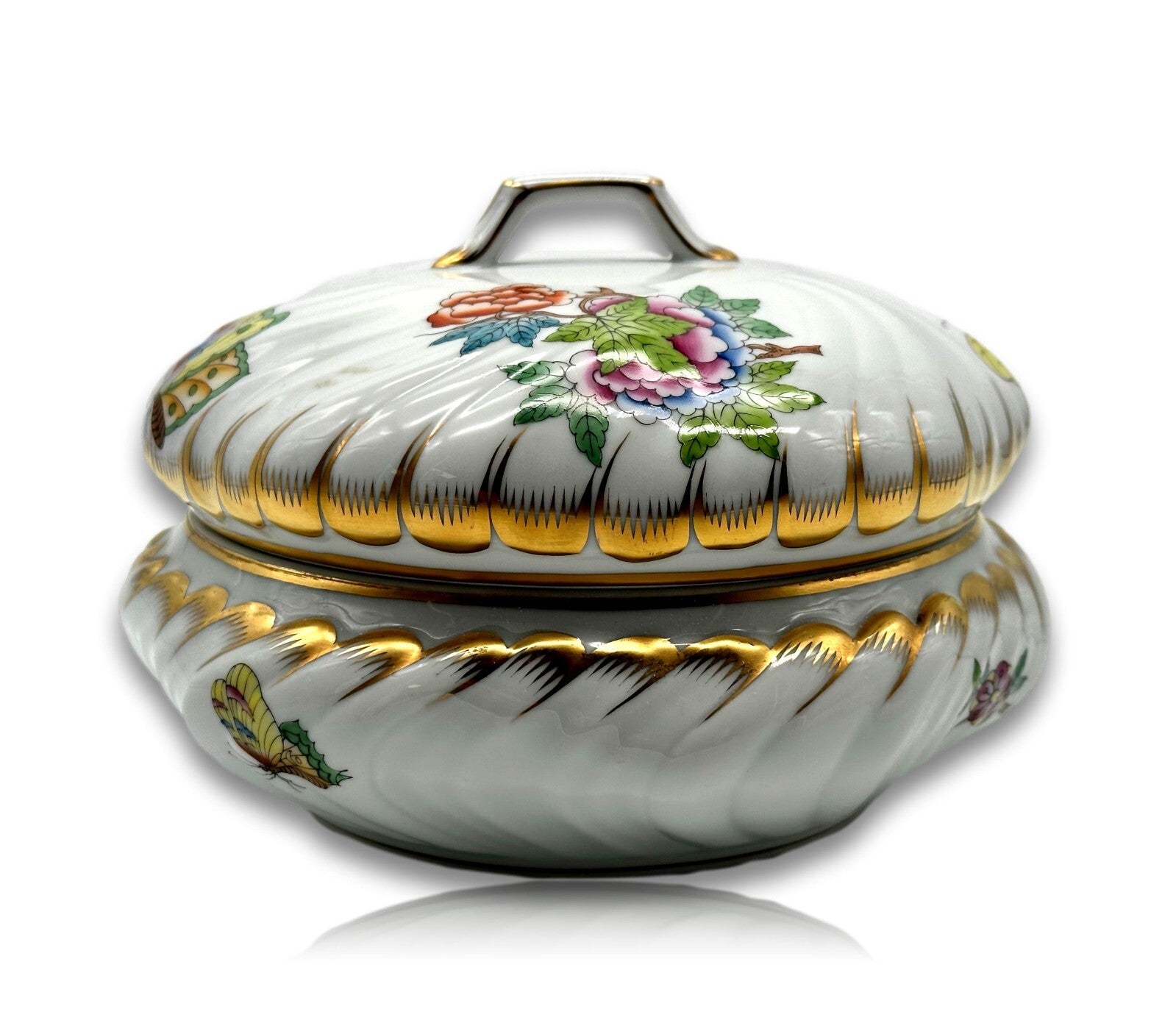 Herend 6028 - Deckeldose Dose Bonboniere - Porzellan - Queen Victoria Handbemalt1