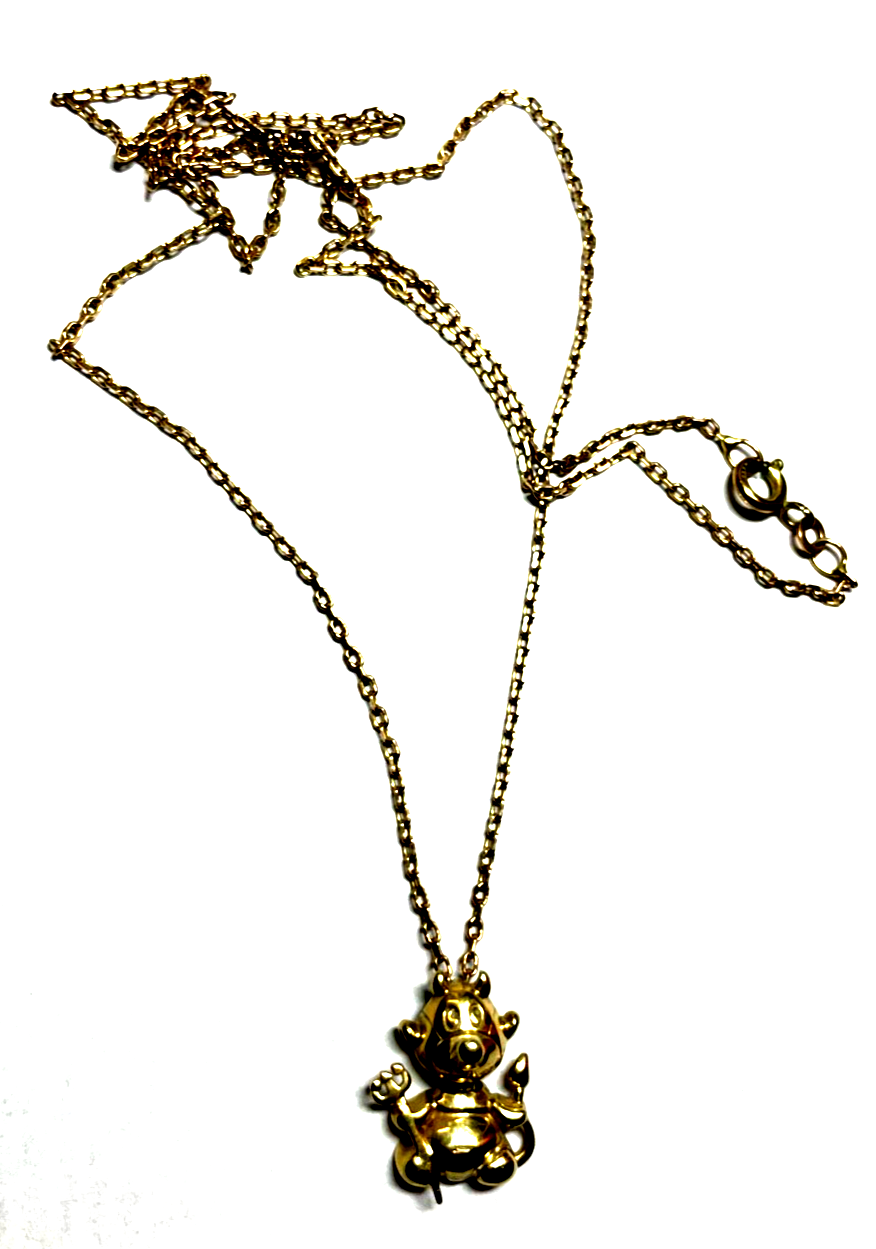 333 Gold Anhänger Teufel Teufelchen an 59 cm Goldkette Ankerkette 8 K unisex1